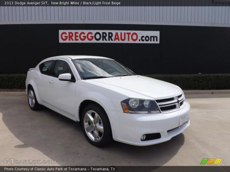 New Bright White / Black/Light Frost Beige 2013 Dodge Avenger SXT
