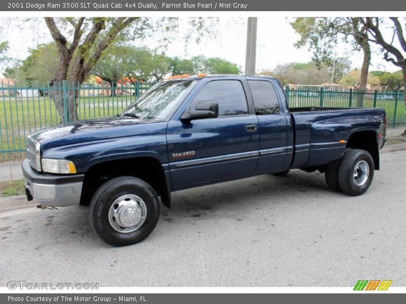  2001 Ram 3500 SLT Quad Cab 4x4 Dually Parriot Blue Pearl