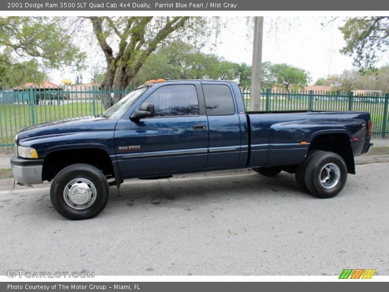 2001 Ram 3500 SLT Quad Cab 4x4 Dually Parriot Blue Pearl