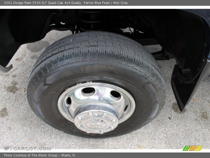 Parriot Blue Pearl / Mist Gray 2001 Dodge Ram 3500 SLT Quad Cab 4x4 Dually