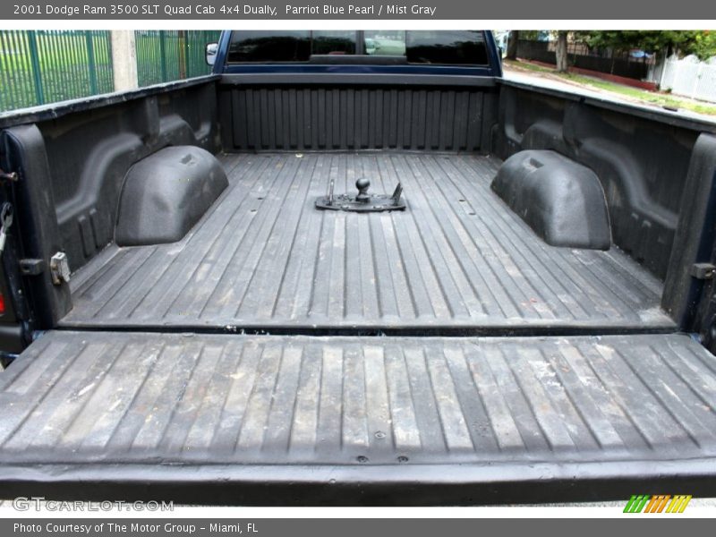 Parriot Blue Pearl / Mist Gray 2001 Dodge Ram 3500 SLT Quad Cab 4x4 Dually