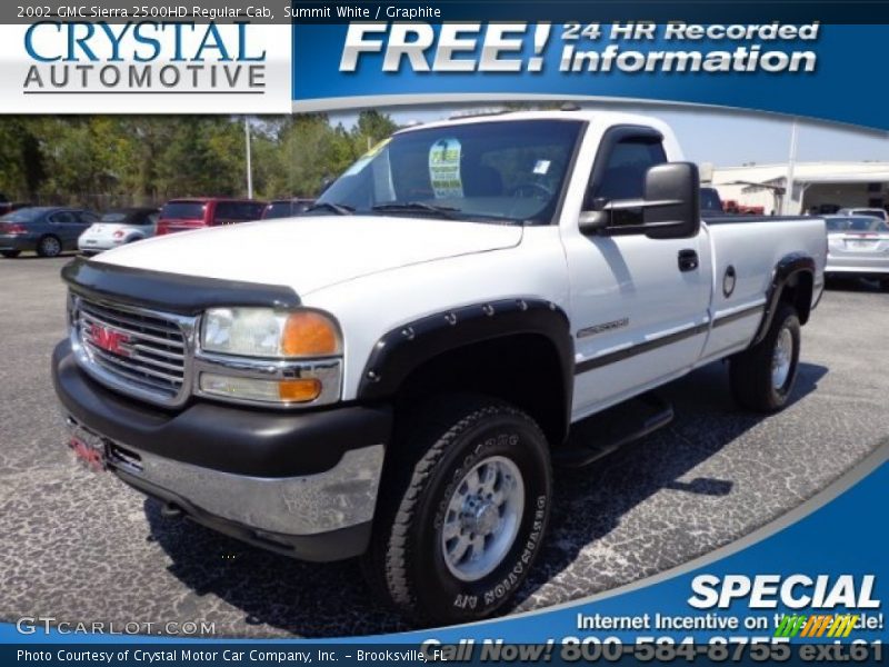 Summit White / Graphite 2002 GMC Sierra 2500HD Regular Cab