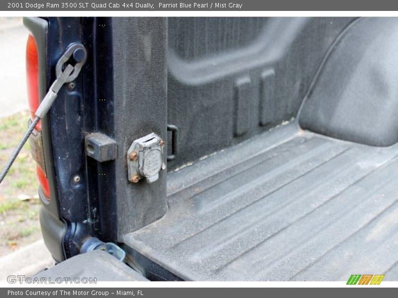 Parriot Blue Pearl / Mist Gray 2001 Dodge Ram 3500 SLT Quad Cab 4x4 Dually
