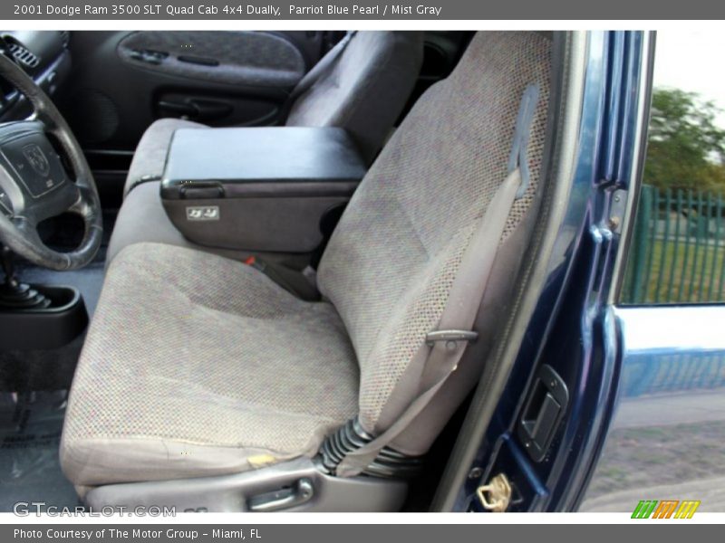 Parriot Blue Pearl / Mist Gray 2001 Dodge Ram 3500 SLT Quad Cab 4x4 Dually