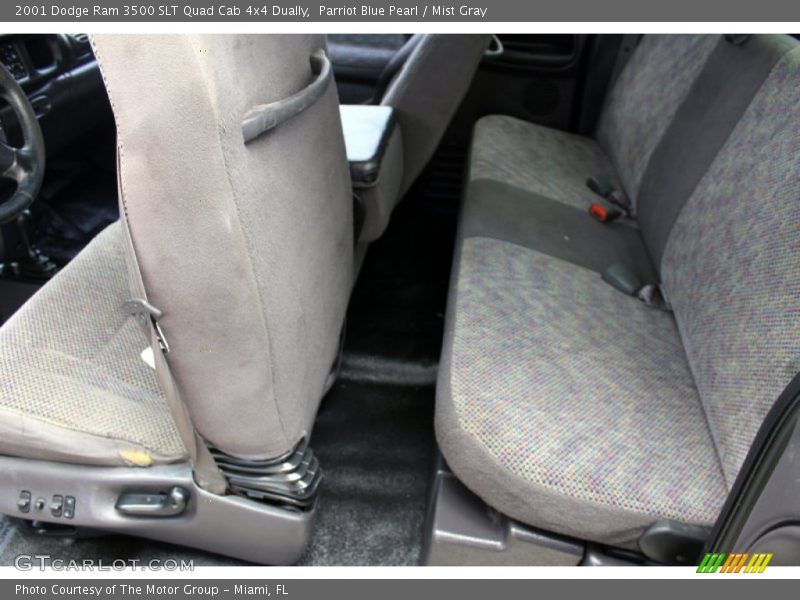 Parriot Blue Pearl / Mist Gray 2001 Dodge Ram 3500 SLT Quad Cab 4x4 Dually