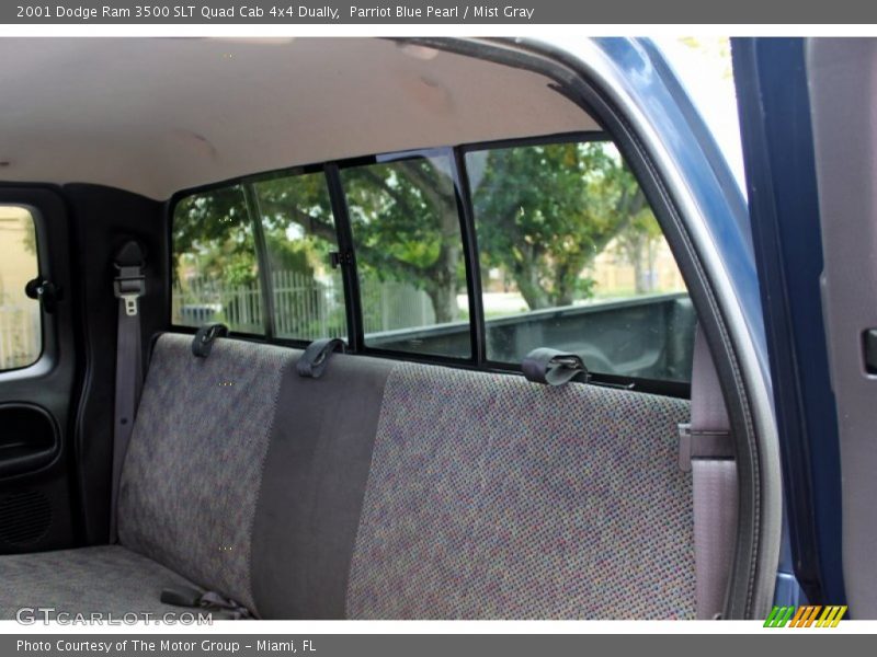 Parriot Blue Pearl / Mist Gray 2001 Dodge Ram 3500 SLT Quad Cab 4x4 Dually