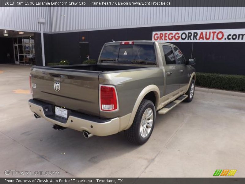 Prairie Pearl / Canyon Brown/Light Frost Beige 2013 Ram 1500 Laramie Longhorn Crew Cab