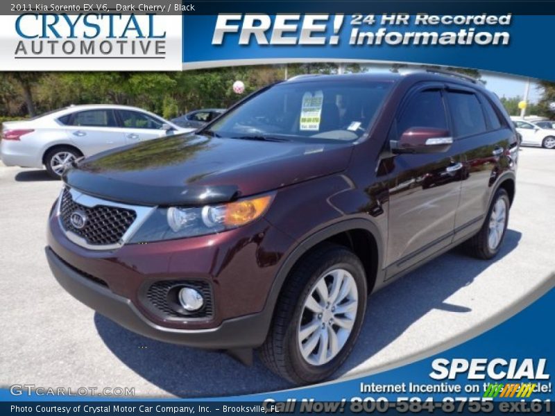 Dark Cherry / Black 2011 Kia Sorento EX V6