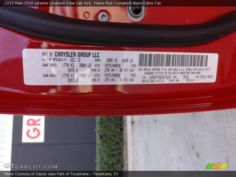 Flame Red / Longhorn Black/Cattle Tan 2013 Ram 1500 Laramie Longhorn Crew Cab 4x4