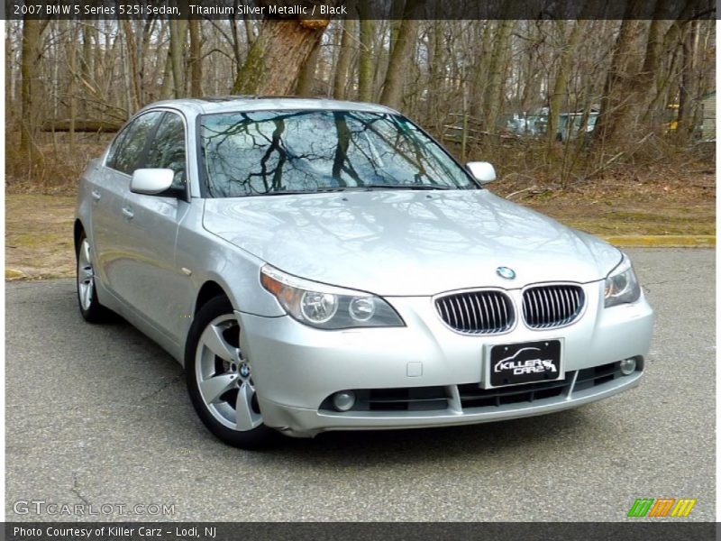 Titanium Silver Metallic / Black 2007 BMW 5 Series 525i Sedan