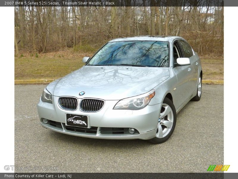 Titanium Silver Metallic / Black 2007 BMW 5 Series 525i Sedan