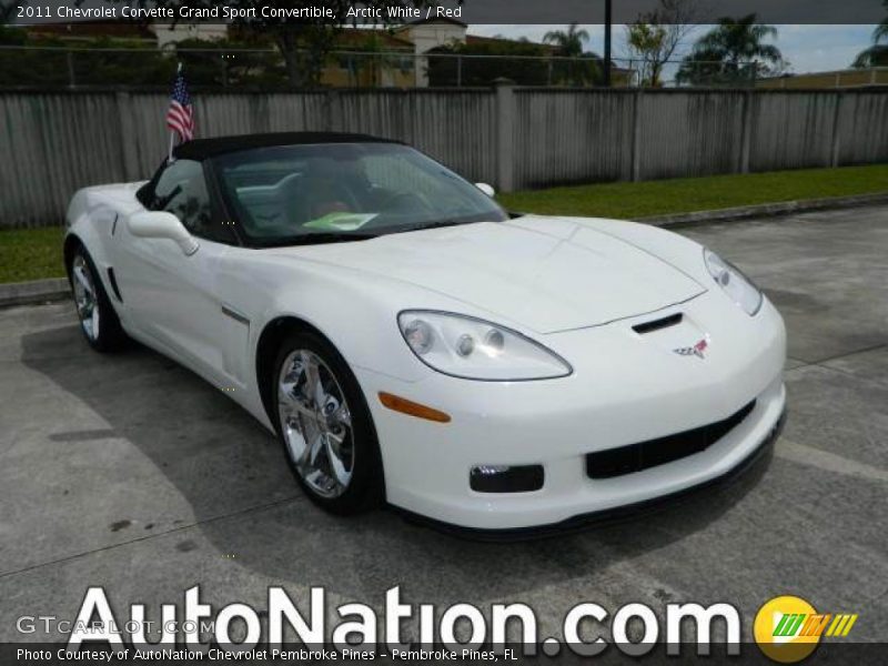 Arctic White / Red 2011 Chevrolet Corvette Grand Sport Convertible