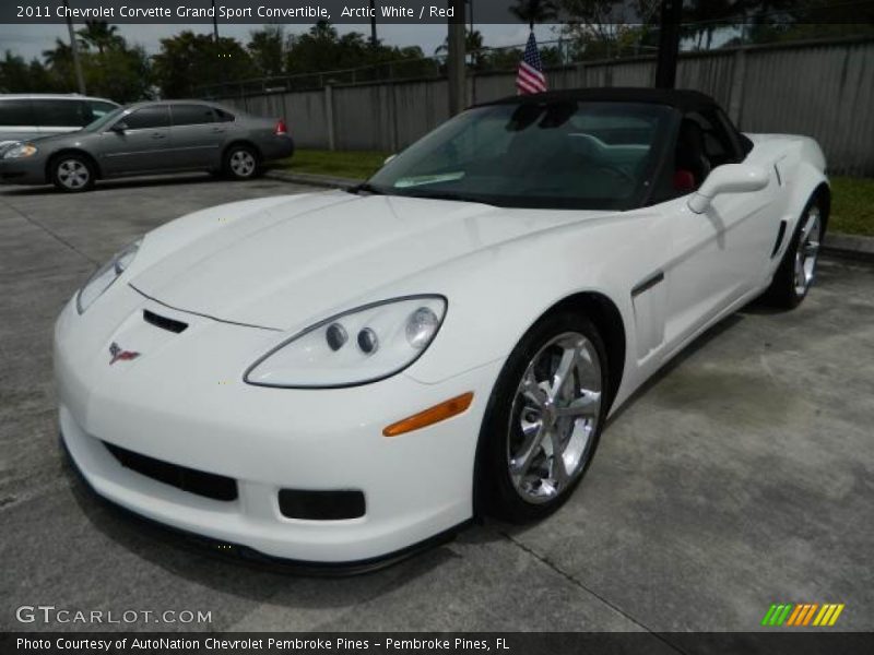 Arctic White / Red 2011 Chevrolet Corvette Grand Sport Convertible