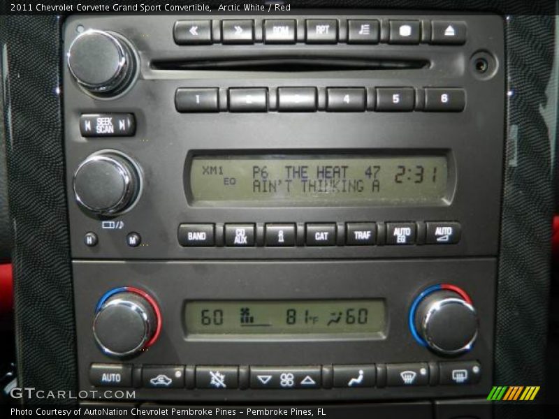 Controls of 2011 Corvette Grand Sport Convertible