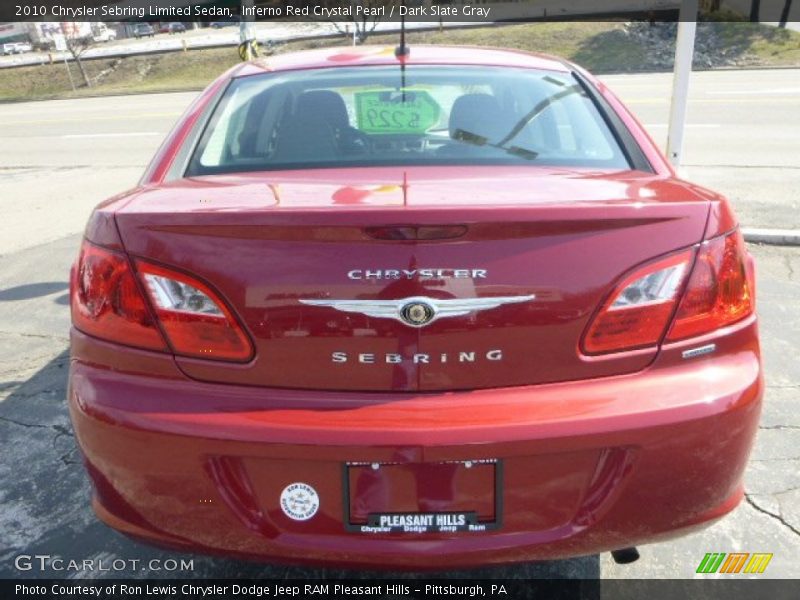 Inferno Red Crystal Pearl / Dark Slate Gray 2010 Chrysler Sebring Limited Sedan