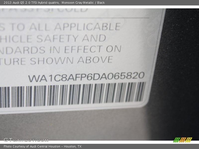 Monsoon Gray Metallic / Black 2013 Audi Q5 2.0 TFSI hybrid quattro