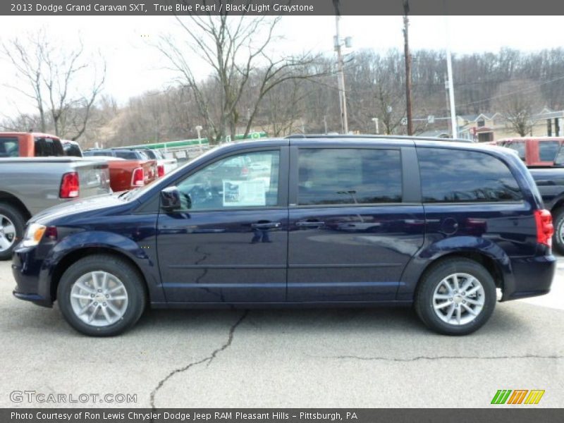 True Blue Pearl / Black/Light Graystone 2013 Dodge Grand Caravan SXT