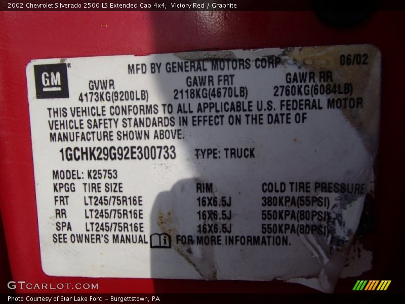 Victory Red / Graphite 2002 Chevrolet Silverado 2500 LS Extended Cab 4x4