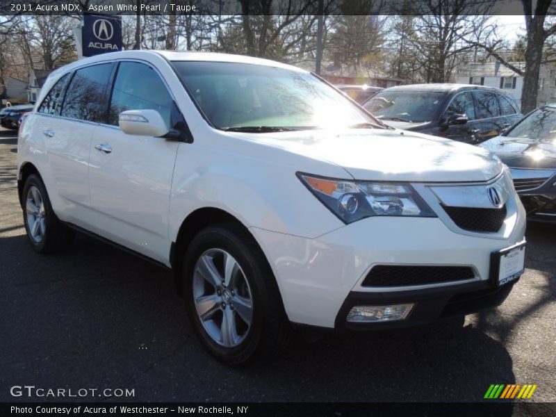 Aspen White Pearl / Taupe 2011 Acura MDX