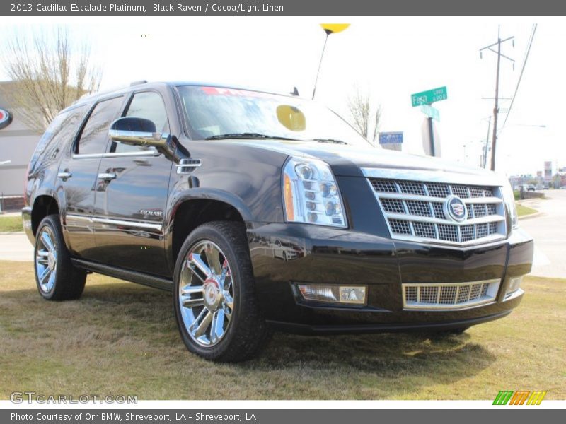 Black Raven / Cocoa/Light Linen 2013 Cadillac Escalade Platinum