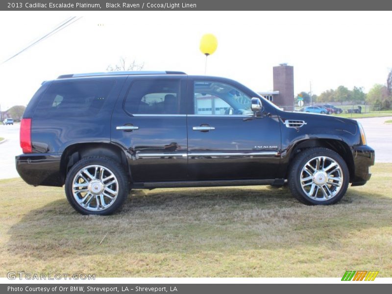 Black Raven / Cocoa/Light Linen 2013 Cadillac Escalade Platinum