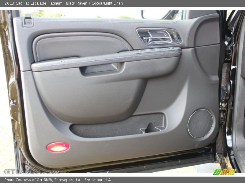 Black Raven / Cocoa/Light Linen 2013 Cadillac Escalade Platinum