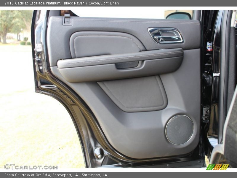 Black Raven / Cocoa/Light Linen 2013 Cadillac Escalade Platinum