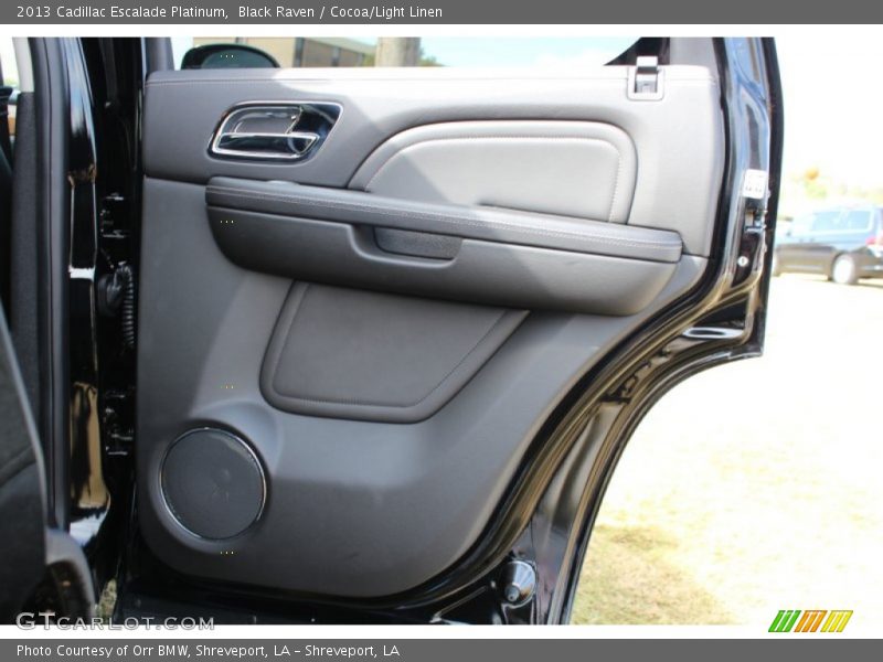 Black Raven / Cocoa/Light Linen 2013 Cadillac Escalade Platinum