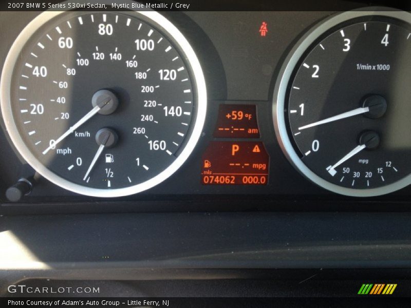 Mystic Blue Metallic / Grey 2007 BMW 5 Series 530xi Sedan