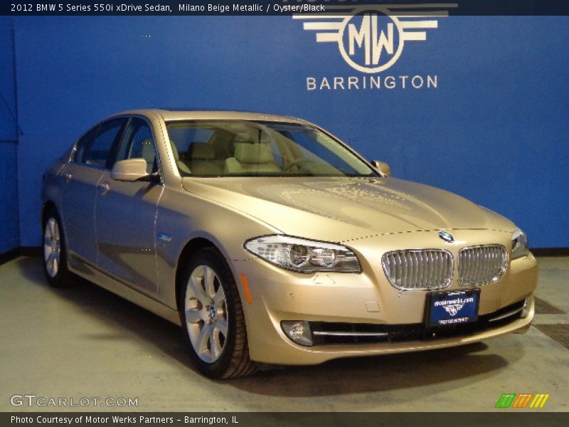 Milano Beige Metallic / Oyster/Black 2012 BMW 5 Series 550i xDrive Sedan