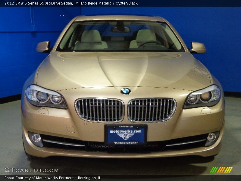Milano Beige Metallic / Oyster/Black 2012 BMW 5 Series 550i xDrive Sedan
