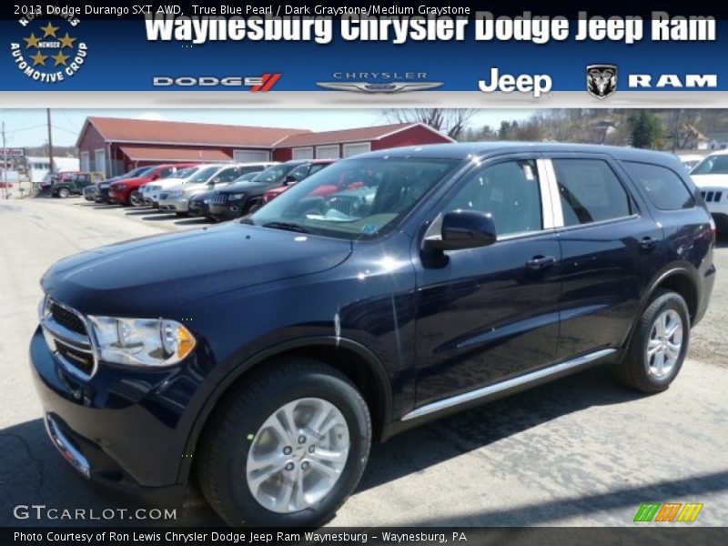 True Blue Pearl / Dark Graystone/Medium Graystone 2013 Dodge Durango SXT AWD