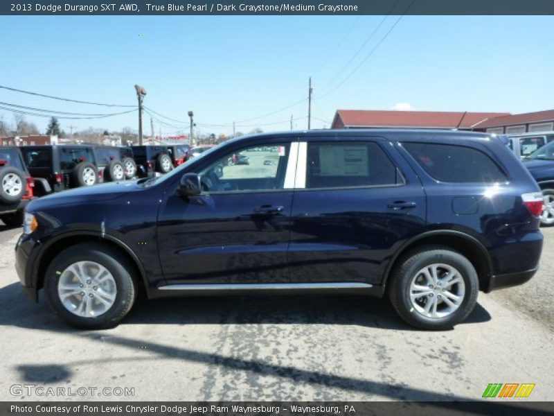 True Blue Pearl / Dark Graystone/Medium Graystone 2013 Dodge Durango SXT AWD