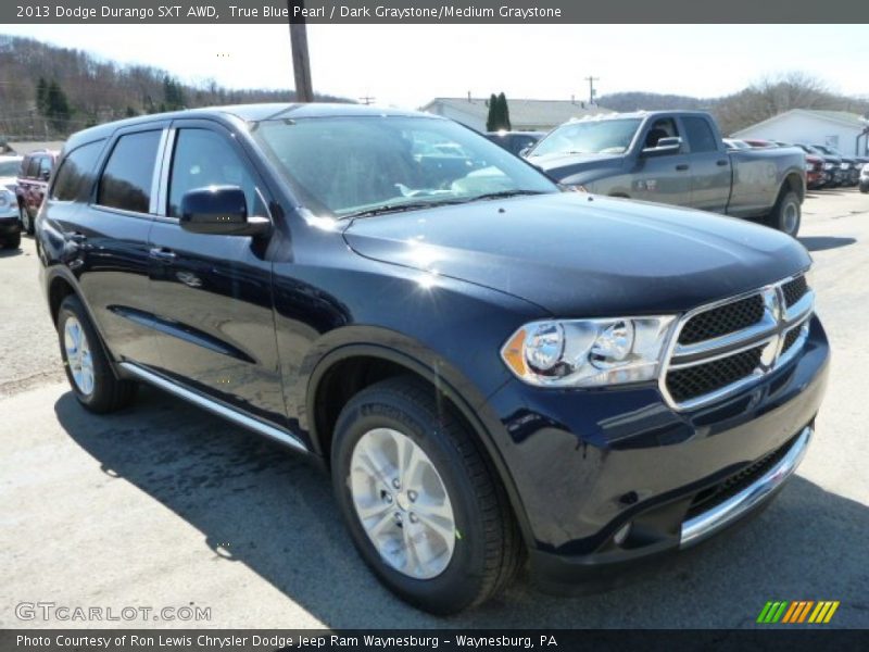 True Blue Pearl / Dark Graystone/Medium Graystone 2013 Dodge Durango SXT AWD