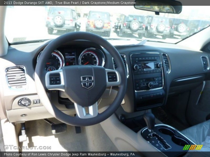 True Blue Pearl / Dark Graystone/Medium Graystone 2013 Dodge Durango SXT AWD