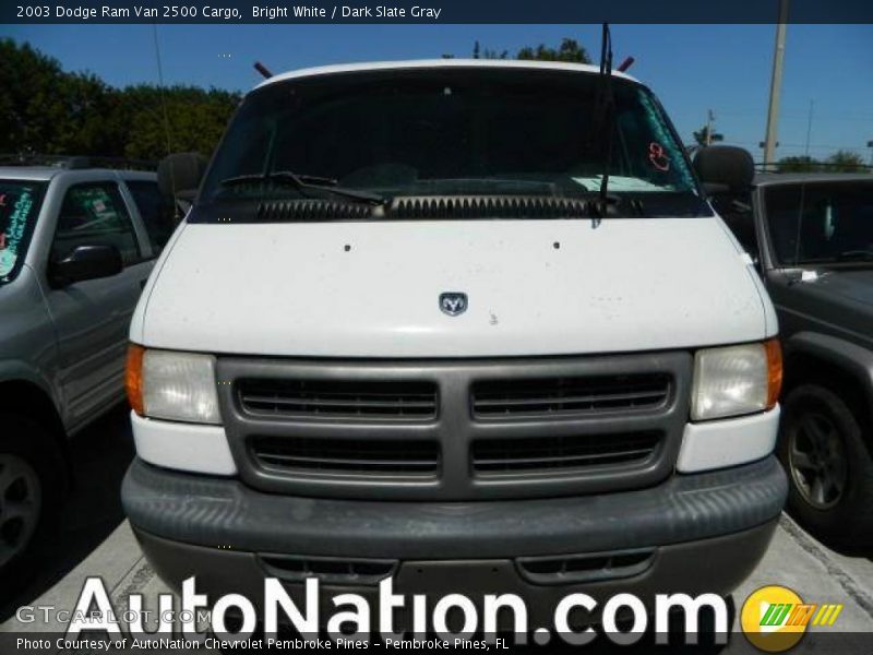 Bright White / Dark Slate Gray 2003 Dodge Ram Van 2500 Cargo
