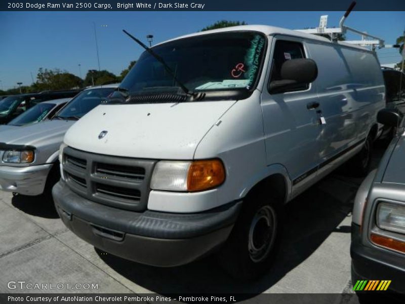 Bright White / Dark Slate Gray 2003 Dodge Ram Van 2500 Cargo