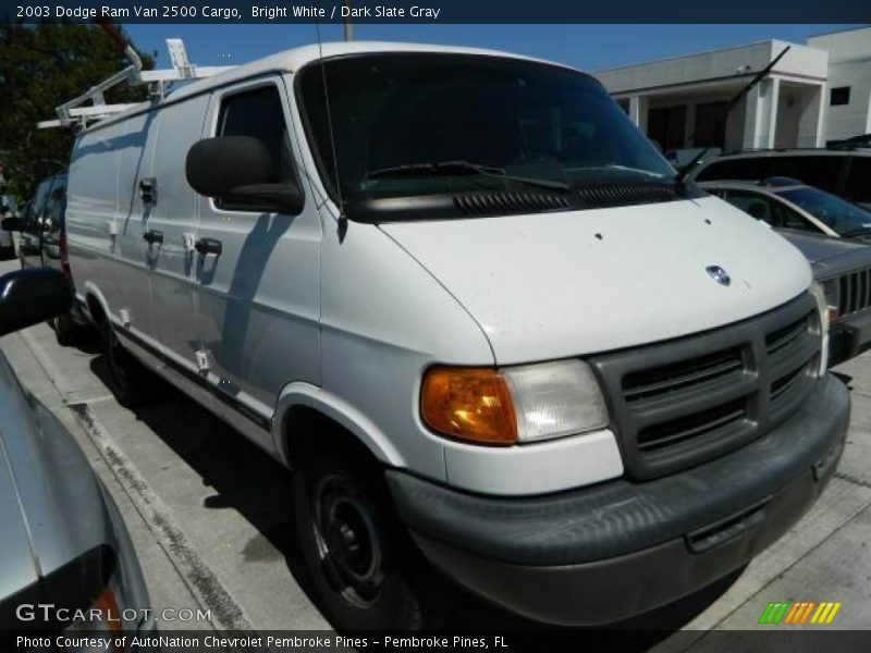 Bright White / Dark Slate Gray 2003 Dodge Ram Van 2500 Cargo
