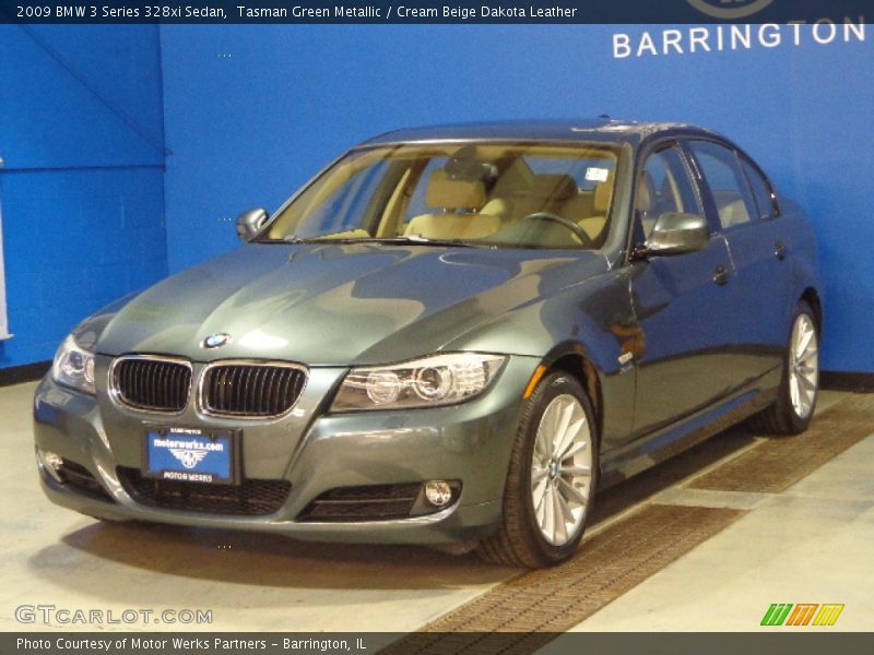 Tasman Green Metallic / Cream Beige Dakota Leather 2009 BMW 3 Series 328xi Sedan