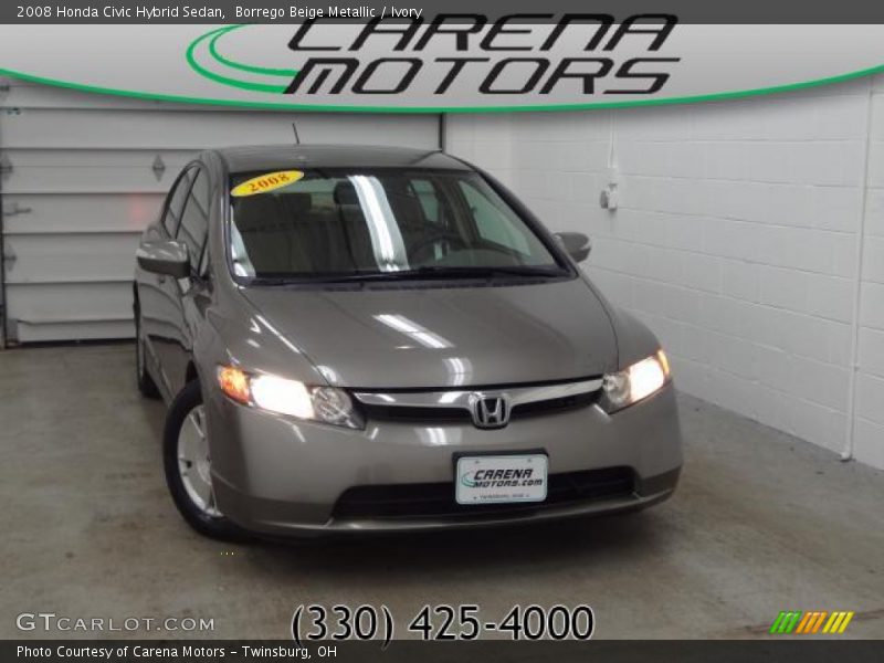 Borrego Beige Metallic / Ivory 2008 Honda Civic Hybrid Sedan