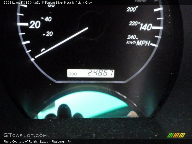 Millenium Silver Metallic / Light Gray 2008 Lexus RX 350 AWD