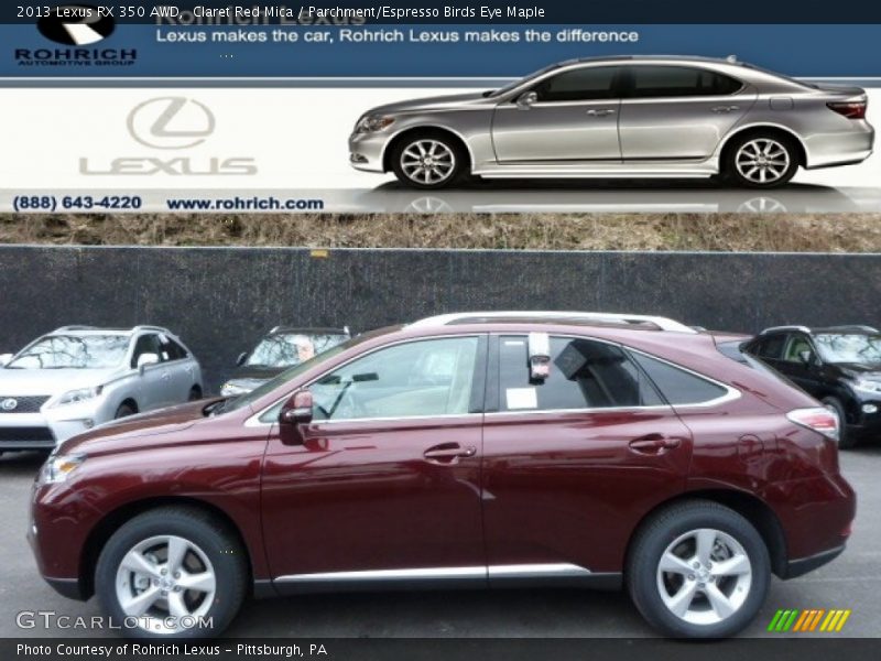 Claret Red Mica / Parchment/Espresso Birds Eye Maple 2013 Lexus RX 350 AWD