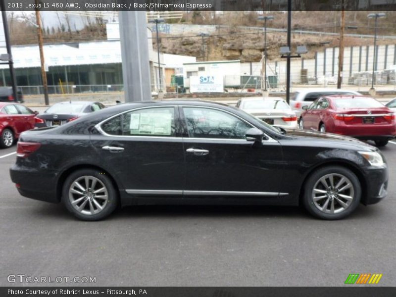 Obsidian Black / Black/Shimamoku Espresso 2013 Lexus LS 460 AWD