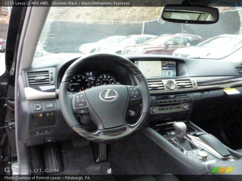 Obsidian Black / Black/Shimamoku Espresso 2013 Lexus LS 460 AWD