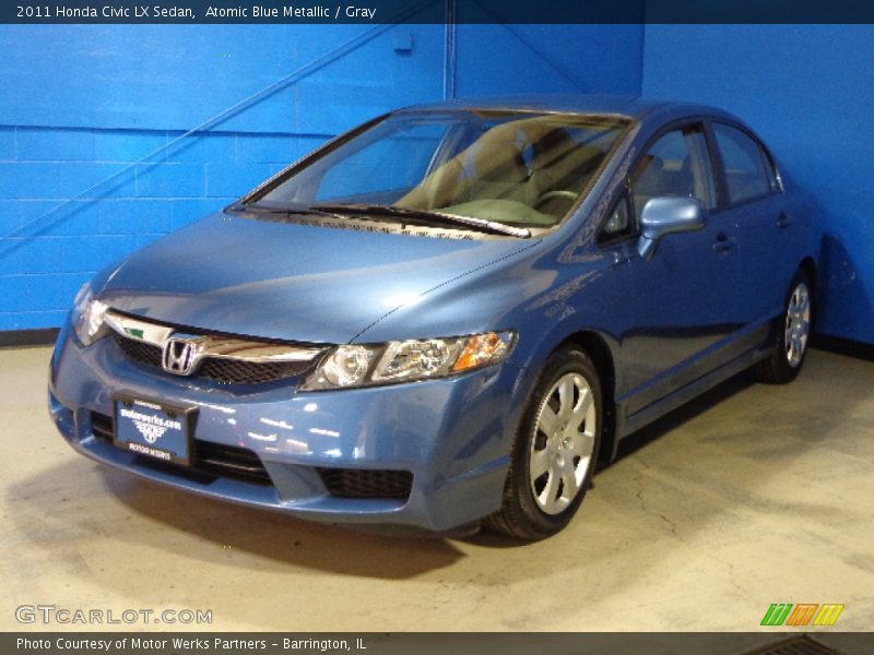 Atomic Blue Metallic / Gray 2011 Honda Civic LX Sedan