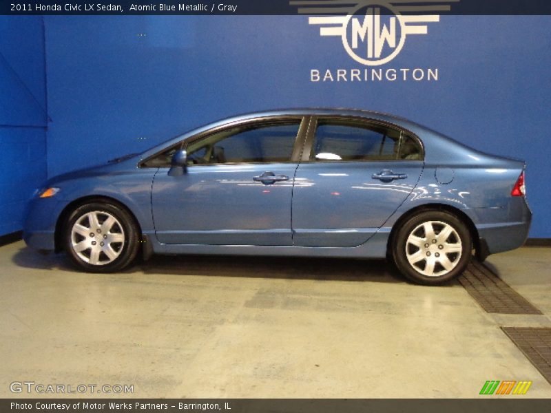 Atomic Blue Metallic / Gray 2011 Honda Civic LX Sedan