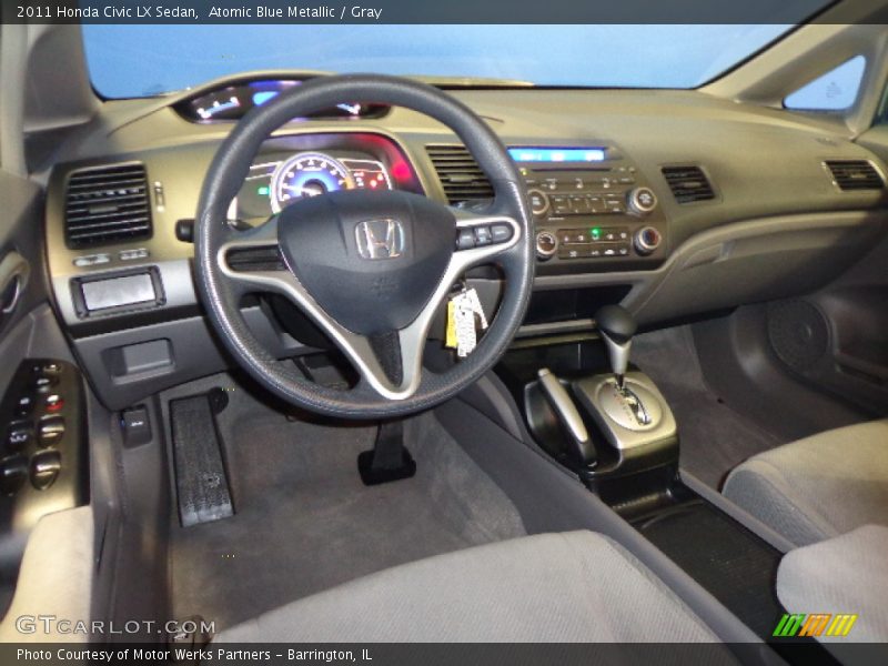 Atomic Blue Metallic / Gray 2011 Honda Civic LX Sedan