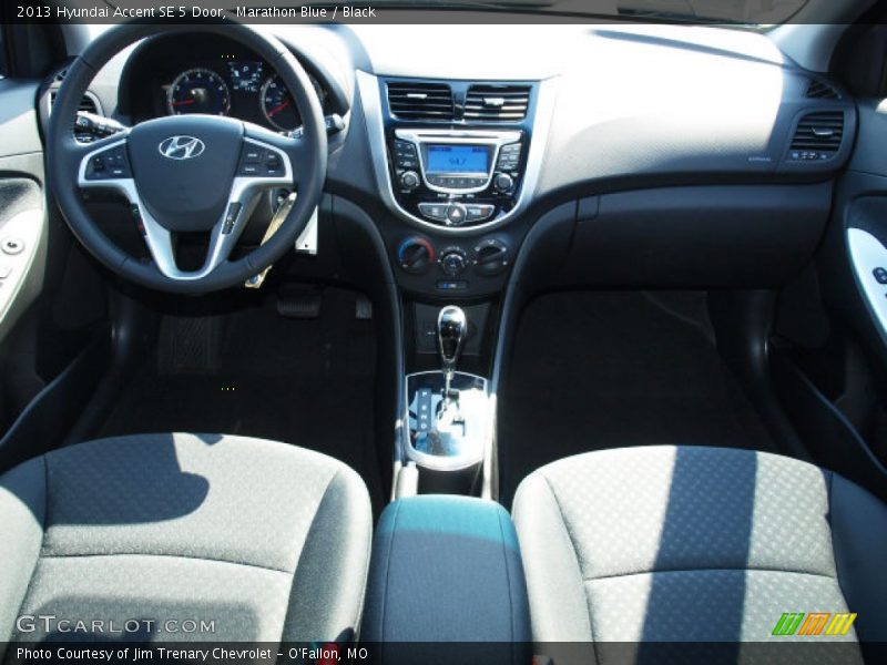 Marathon Blue / Black 2013 Hyundai Accent SE 5 Door