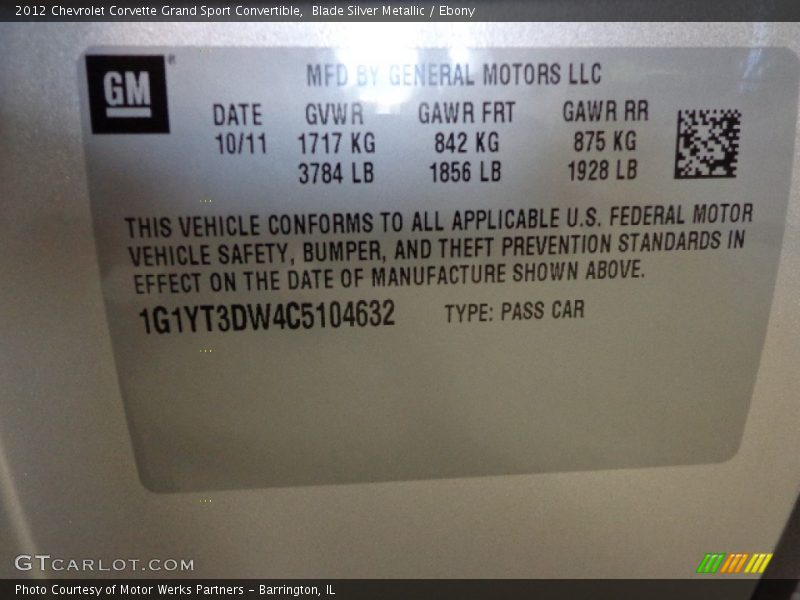 Blade Silver Metallic / Ebony 2012 Chevrolet Corvette Grand Sport Convertible