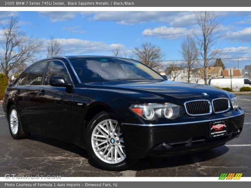 Black Sapphire Metallic / Black/Black 2005 BMW 7 Series 745Li Sedan